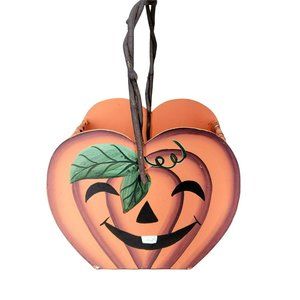 Orange Pumpkin wooden‎ Wicker Big Basket